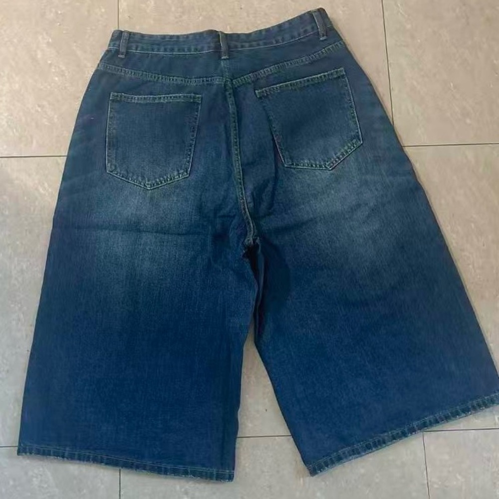 Y2K men’s BLUE WIDE LEG BAGGY JORTS 32 WAIST - Picture 5 of 8